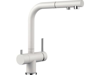 Baterie bucatarie Blanco Fontas-S II cu 3 cai, dus extractibil, alb