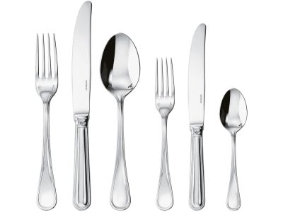 Set tacamuri Sambonet Contour Solid Handle, 72 piese, inox placat cu argint