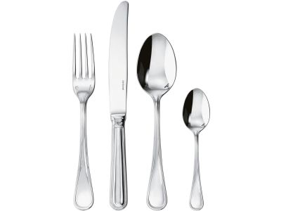 Set tacamuri Sambonet Contour Solid Handle, 24 piese, inox placat cu argint