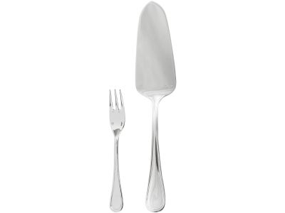 Set tacamuri desert Sambonet Contour, 13 piese, inox placat cu argint