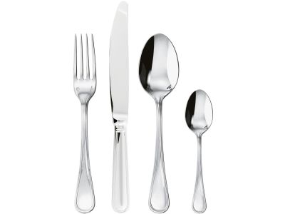 Set tacamuri Sambonet Contour Solid Handle, 4 piese, inox placat cu argint