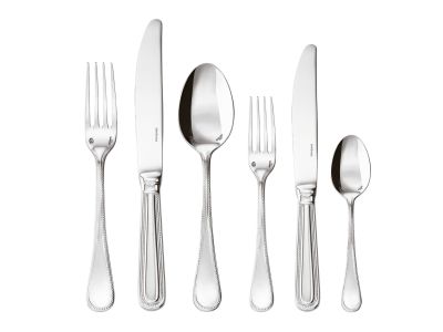 Set tacamuri Sambonet Perles Orfevre Handle, 72piese, inox placat cu argint