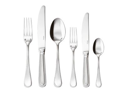 Set tacamuri Sambonet Perles Solid Handle, 72 piese, inox placat cu argint