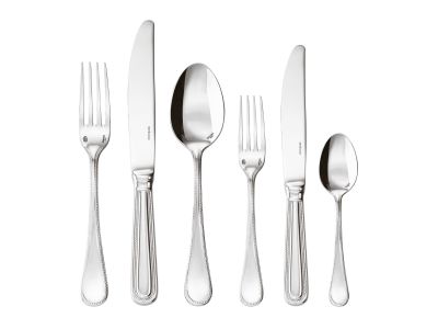Set tacamuri Sambonet Perles Solid Handle, 32 piese, inox placat cu argint