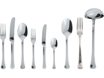 Set tacamuri Sambonet Deco Orfevre Handle, 75 piese, inox placat cu argint