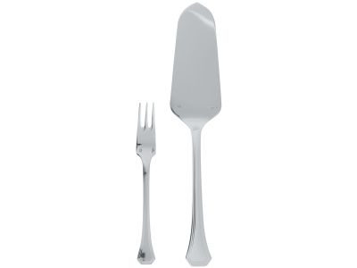 Set tacamuri desert Sambonet Deco, 13 piese, inox placat cu argint