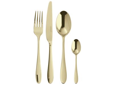 Set tacamuri Sambonet Velvet, Solid Handle, 24 piese, Champagne