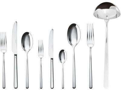 Set tacamuri Sambonet Linear Solid Handle, 75 piese, inox placat cu argint