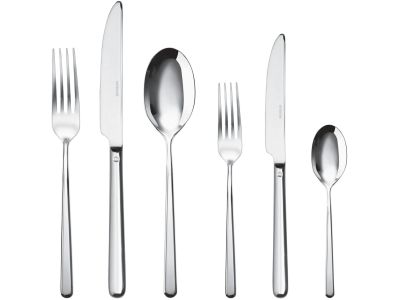 Set tacamuri Sambonet Linear Solid Handle, 72 piese, inox placat cu argint