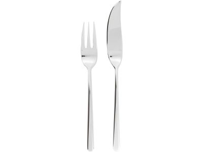Set tacamuri peste Sambonet Linear, Solid Handle, 24 piese, inox placat cu argint