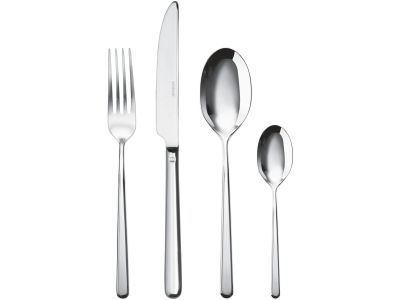 Set tacamuri Sambonet Linear, Solid Handle, 4 piese, inox placat cu argint