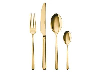 Set tacamuri Sambonet Linear Solid Handle, 24 piese, auriu