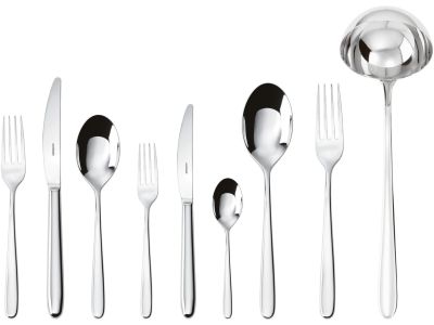 Set tacamuri Sambonet Hannah Solid Handle, 75 piese, inox placat cu argint