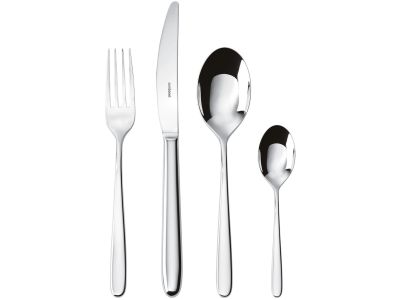 Set tacamuri Sambonet Hannah Solid Handle, 4 piese, inox placat cu argint