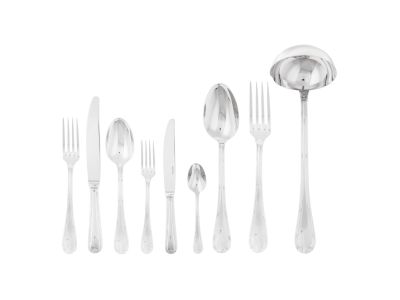 Set tacamuri Sambonet Ruban Croise Solid Handle, 75 piese, inox placat cu argint
