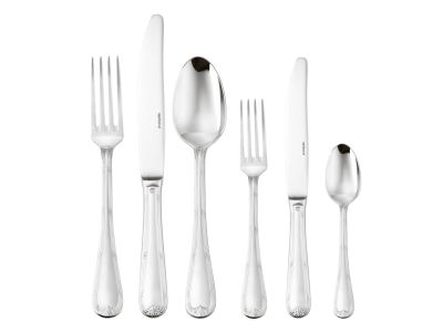 Set tacamuri Sambonet Ruban Croise Solid Handle, 36 piese, inox placat cu argint