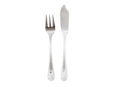 Set tacamuri peste Sambonet Ruban Croise Solid Handle, 24 piese, inox placat cu argint