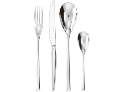 Set tacamuri Sambonet H-Art Solid Handle, 4 piese, inox placat cu argint