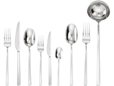 Set tacamuri Sambonet Linea Q Orfevre Handle, 75 piese, inox placat cu argint