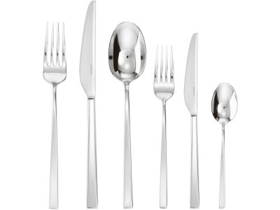 Set tacamuri Sambonet Linea Q Solid Handle, 72 piese, inox placat cu argint