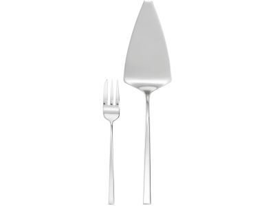 Set tacamuri desert Sambonet Linea Q, 13 piese, inox placat cu argint