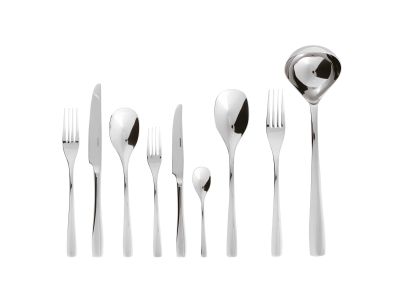 Set tacamuri Sambonet Sintesi Solid Handle, 75 piese, inox placat cu argint