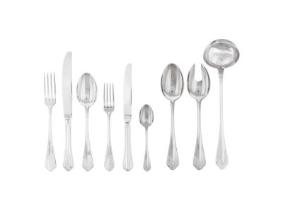 Set tacamuri Sambonet Rome Orfevre Handle, 75 piese, inox placat cu argint