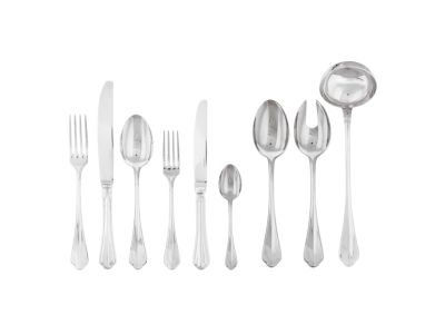 Set tacamuri Sambonet Rome Solid Handle, 75 piese, inox placat cu argint