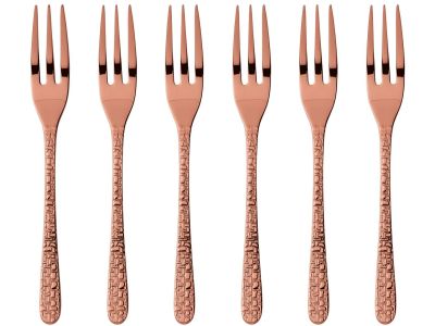 Set furculite desert Sambonet Venezia, 6 piese, cupru
