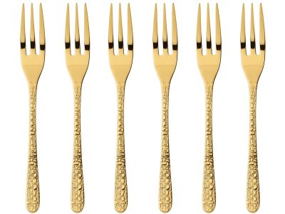 Set furculite desert Sambonet Venezia, 6 piese, auriu