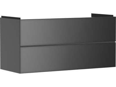 Dulap baza suspendat Hansgrohe Xevolos E cu 2 sertare, 118cm, corp gri mat, front gri metalic