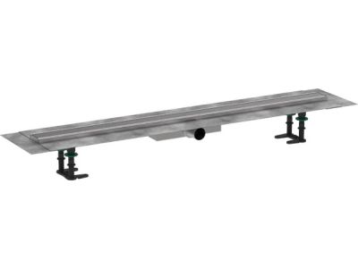 Pachet rigola de pardoseala Hansgrohe RainDrain Compact Complete 1000mm, pardoseli minim 43mm, capac inox periat