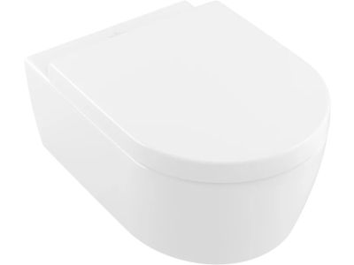 Set vas WC suspendat Villeroy & Boch Avento DirectFlush cu capac inchidere lenta, alb mat