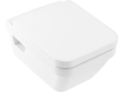 Set vas WC suspendat Villeroy & Boch Architectura DirectFlush CeramicPlus si AntiBac, cu capac inchidere lenta, alb Alpin