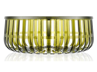 Masuta Kartell Panier design Ronan & Erwan Bouroullec, 61cm, h 21cm, verde transparent
