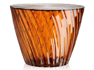Masuta Kartell Sparkle design Tokujin Yoshioka, diametru 45cm, h 35cm, chihlimbar transparent