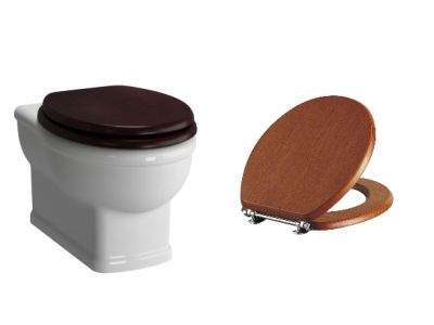 Set vas WC Vitra Aria cu capac inchidere simpla lemn