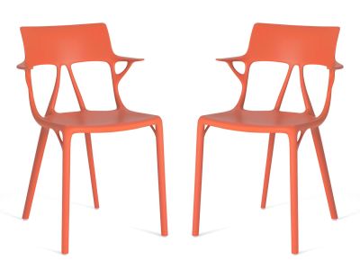 Set 2 scaune Kartell A.I. design Philippe Starck, portocaliu
