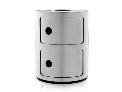Comoda modulara Kartell Componibile 2 design Anna Castelli Ferrieri, crom metalizat