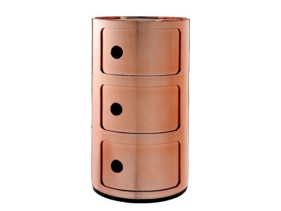 Comoda modulara Kartell Componibile 3 design Anna Castelli Ferrieri, cupru metalizat