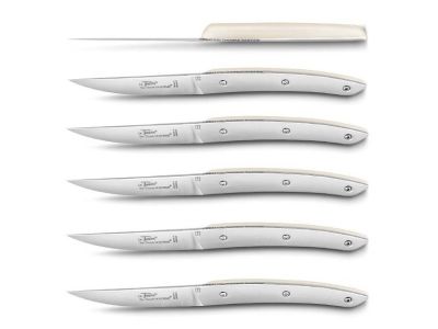 Set cutite friptura Claude Dozorme Le Thiers L'Ame by Thomas Bastide, maner crem, 6 piese, cutie lemn fag