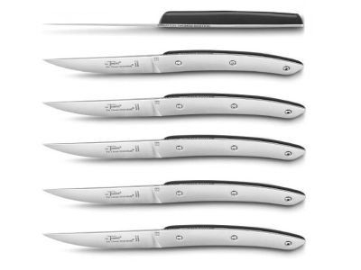 Set cutite friptura Claude Dozorme Le Thiers L'Ame by Thomas Bastide, maner negru, 6 piese, cutie lemn fag