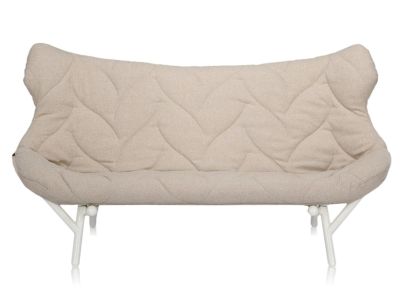 Canapea Kartell Foliage design Patricia Urquiola, cadru alb, tapiterie Trevira, Beige