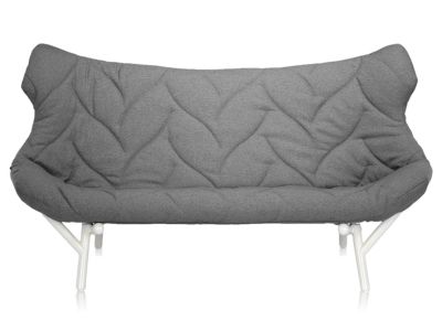 Canapea Kartell Foliage design Patricia Urquiola, cadru alb, tapiterie Trevira, Grey