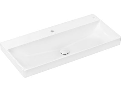 Lavoar Hansgrohe Xelu Q 100x48cm, fara preaplin, montare pe mobilier, SmartClean, alb