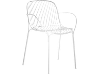 Scaun cu brate exterior Kartell Hiray design Ludovica & Roberto Palomba, alb