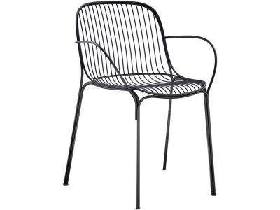 Scaun cu brate exterior Kartell Hiray design Ludovica & Roberto Palomba, negru