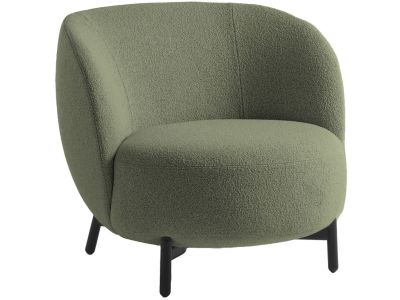 Fotoliu Kartell Lunam design Patricia Urquiola, tapiterie Orsetto, Verde