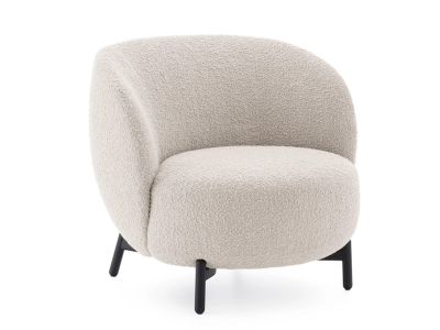 Fotoliu Kartell Lunam design Patricia Urquiola, tapiterie Curly alb