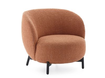Fotoliu Kartell Lunam design Patricia Urquiola, tapiterie Curly roz